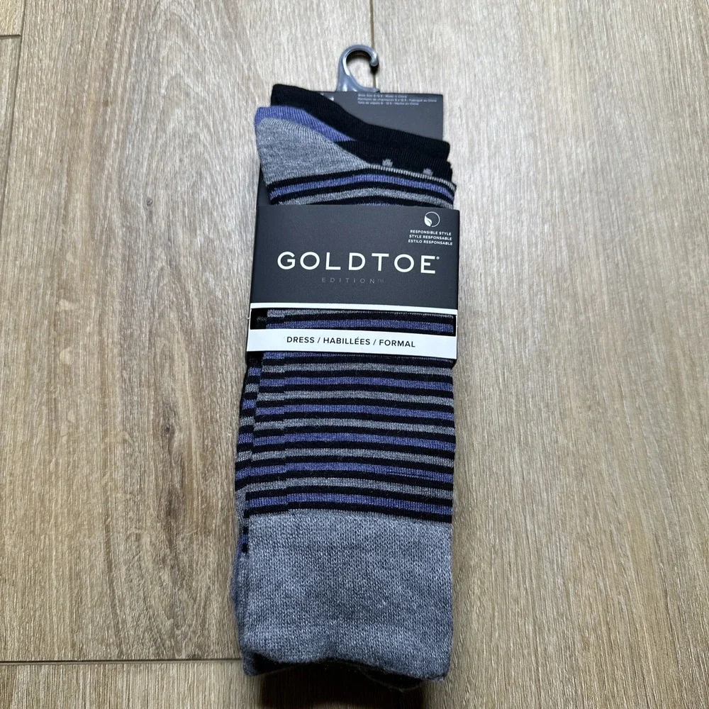 GoldToe Edition QuaFX‎ Formal Knit Multiple Pattern Crew Dress Socks Mens 6-12.5